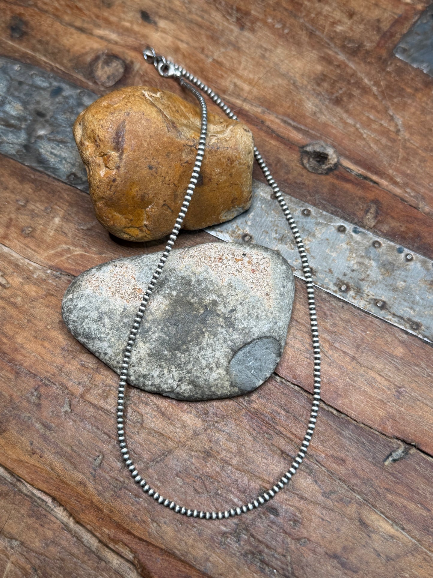 Nadine - 2mm Machine Made Beaded Necklace - 16" Long