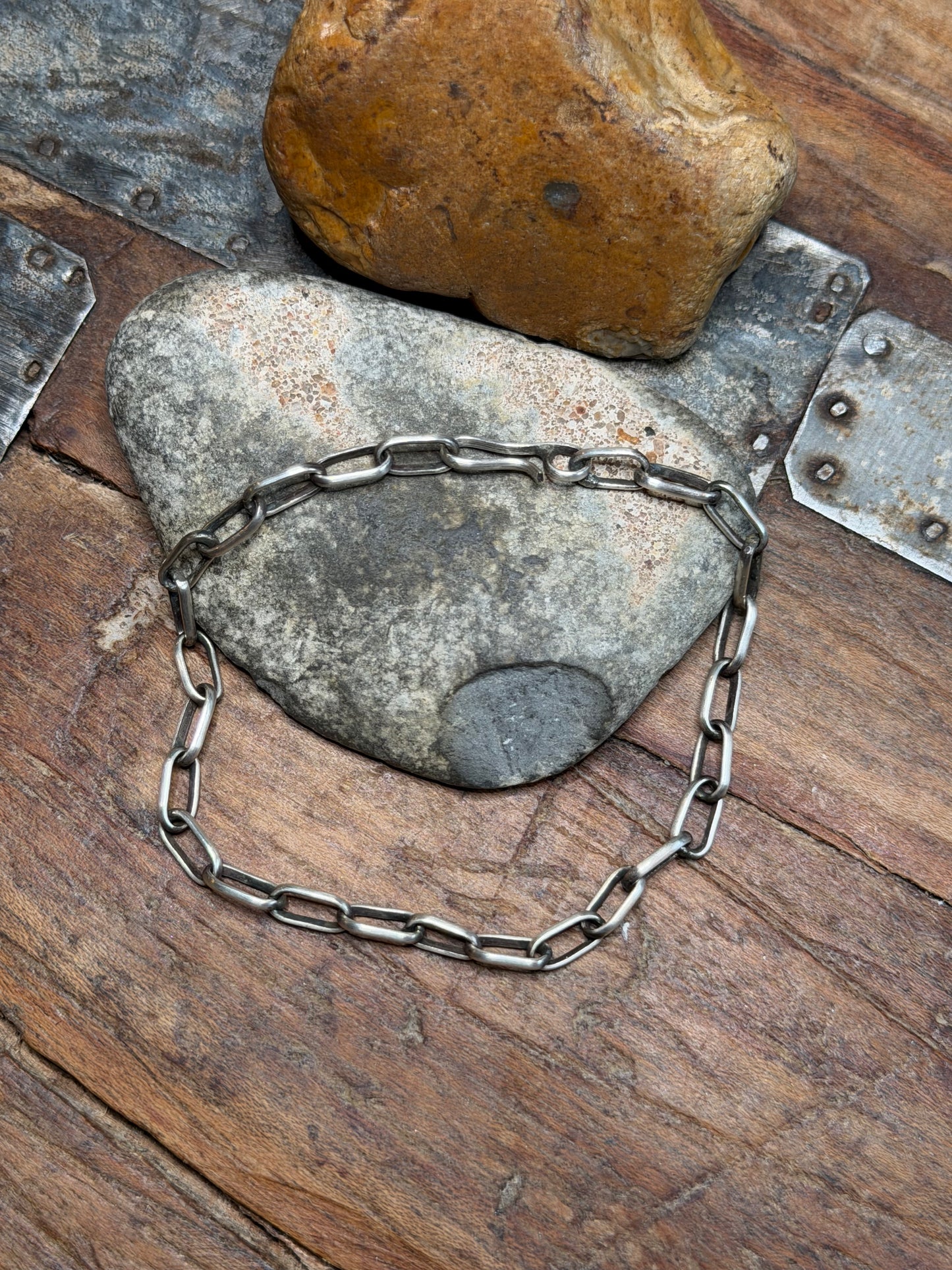 Rhonda N - Silver Paperclip Chain Bracelet - 8" Long