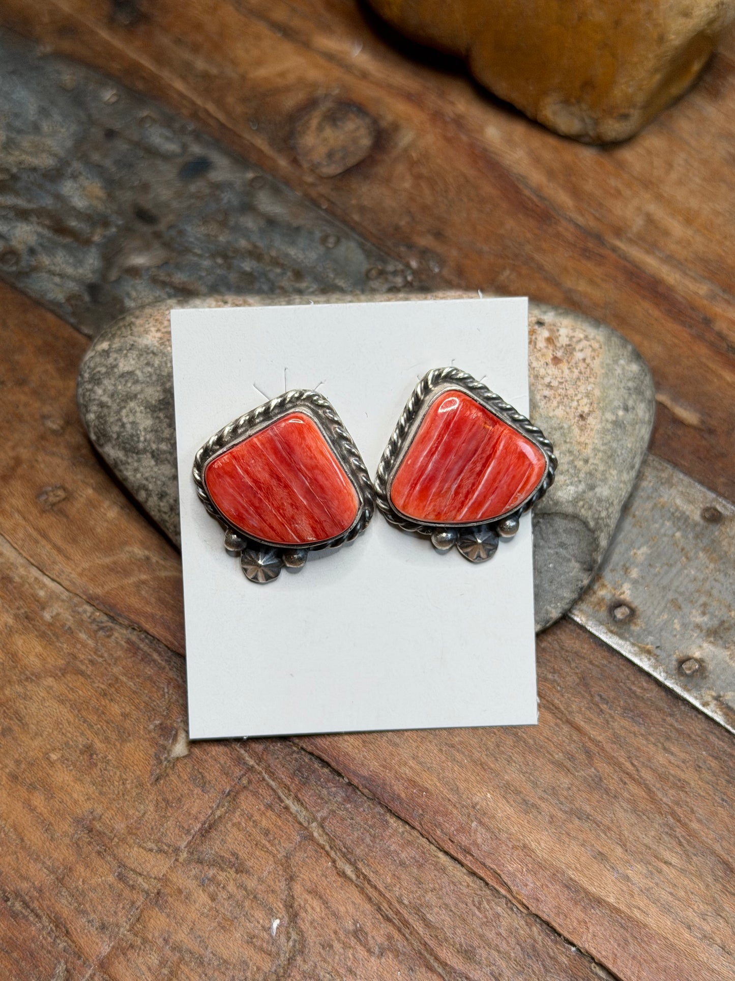 Westcoast - Red Spiny Stud Earrings