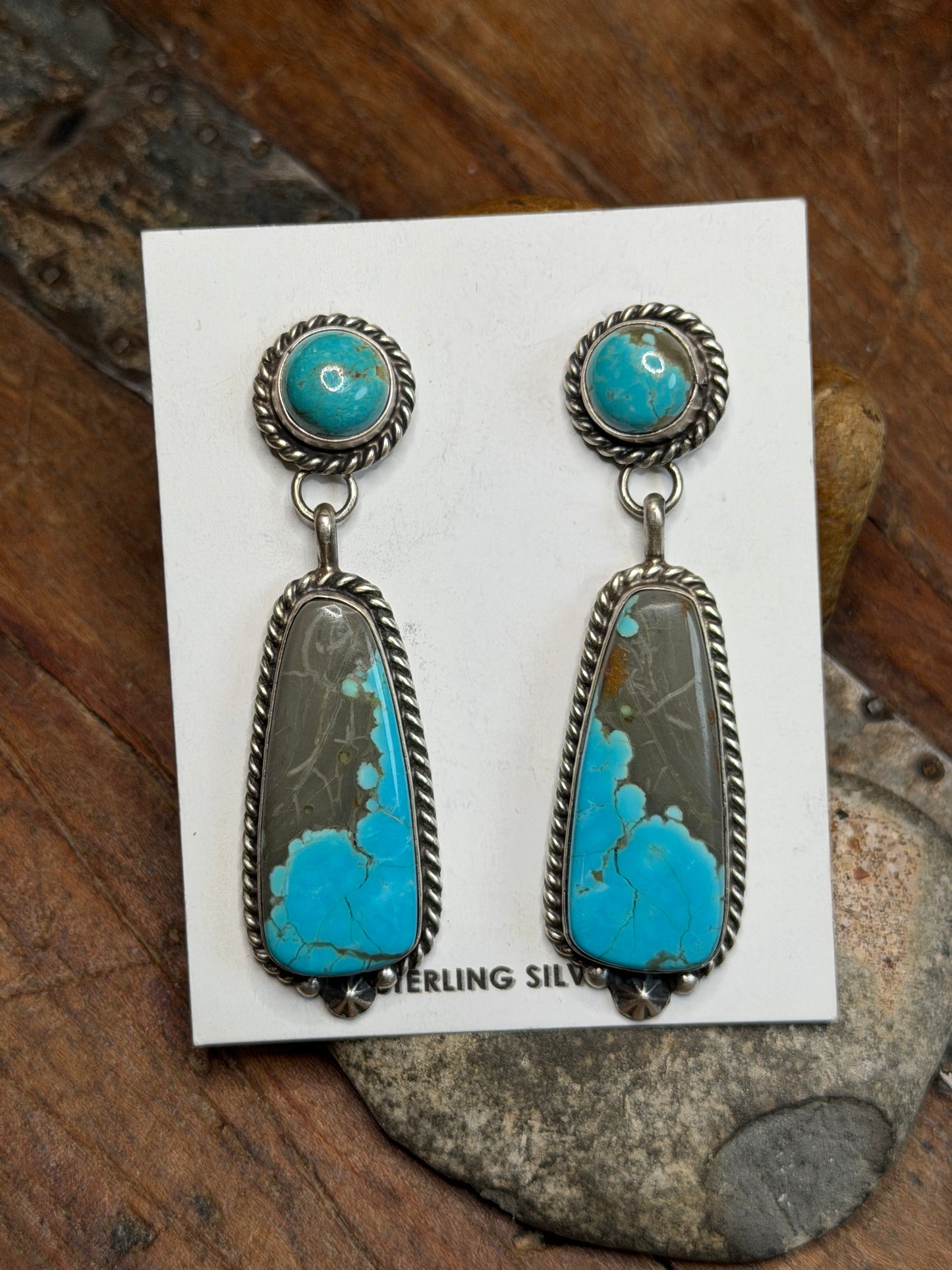 Christine - 2 Tier Turquoise Dangle Earrings