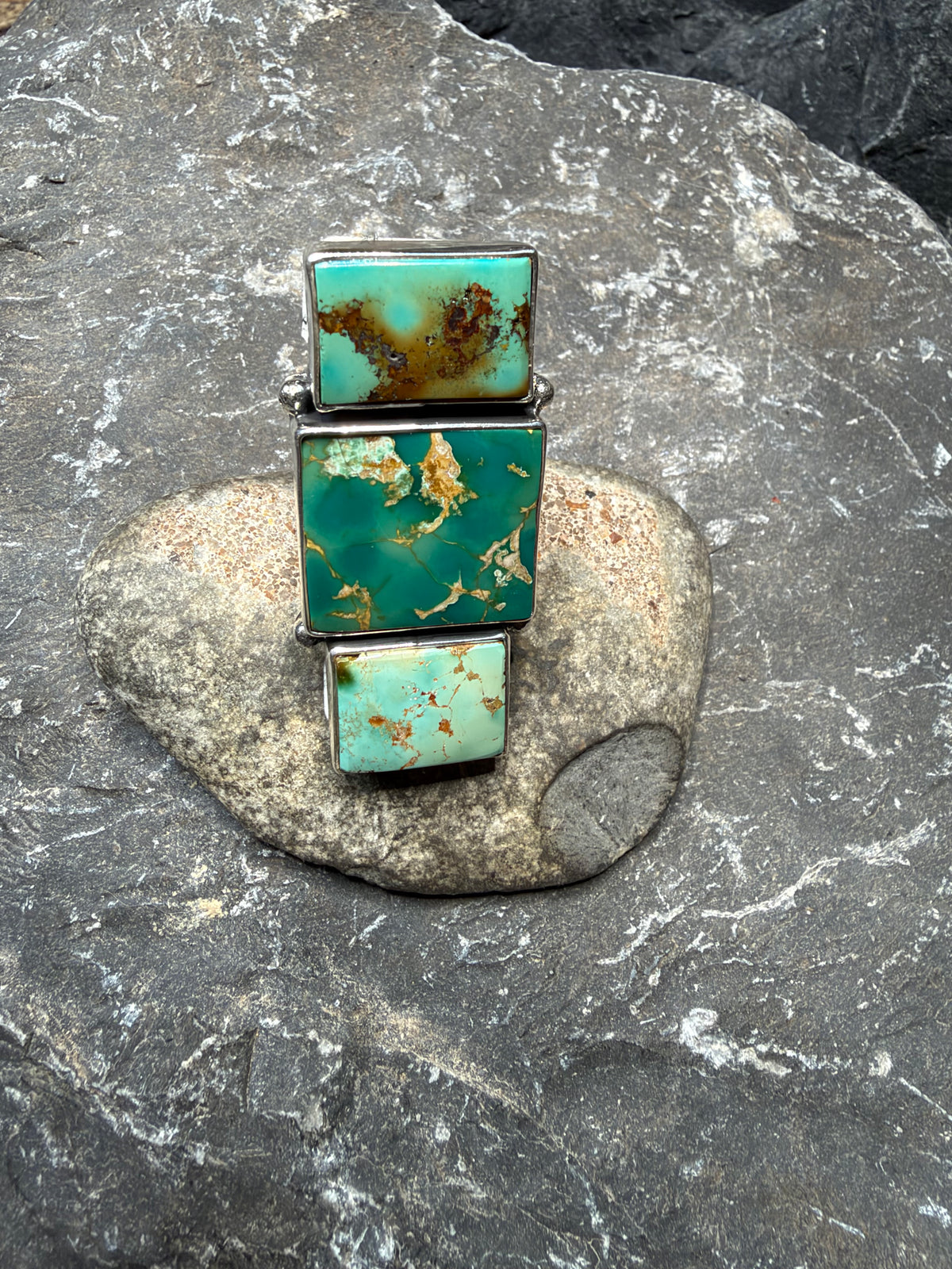 Laura - Federico Jimenez 3 Stone Turquoise Adjustable Ring