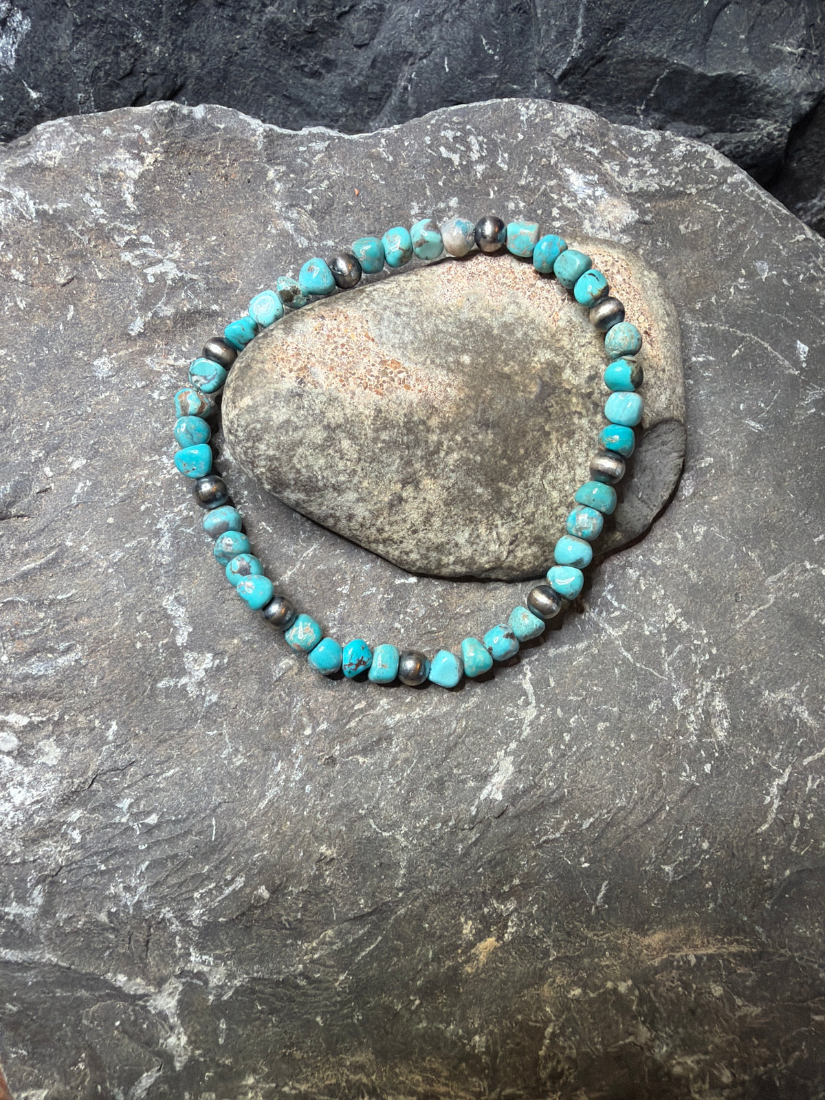 Michele turquoise stretched bracelet machine made