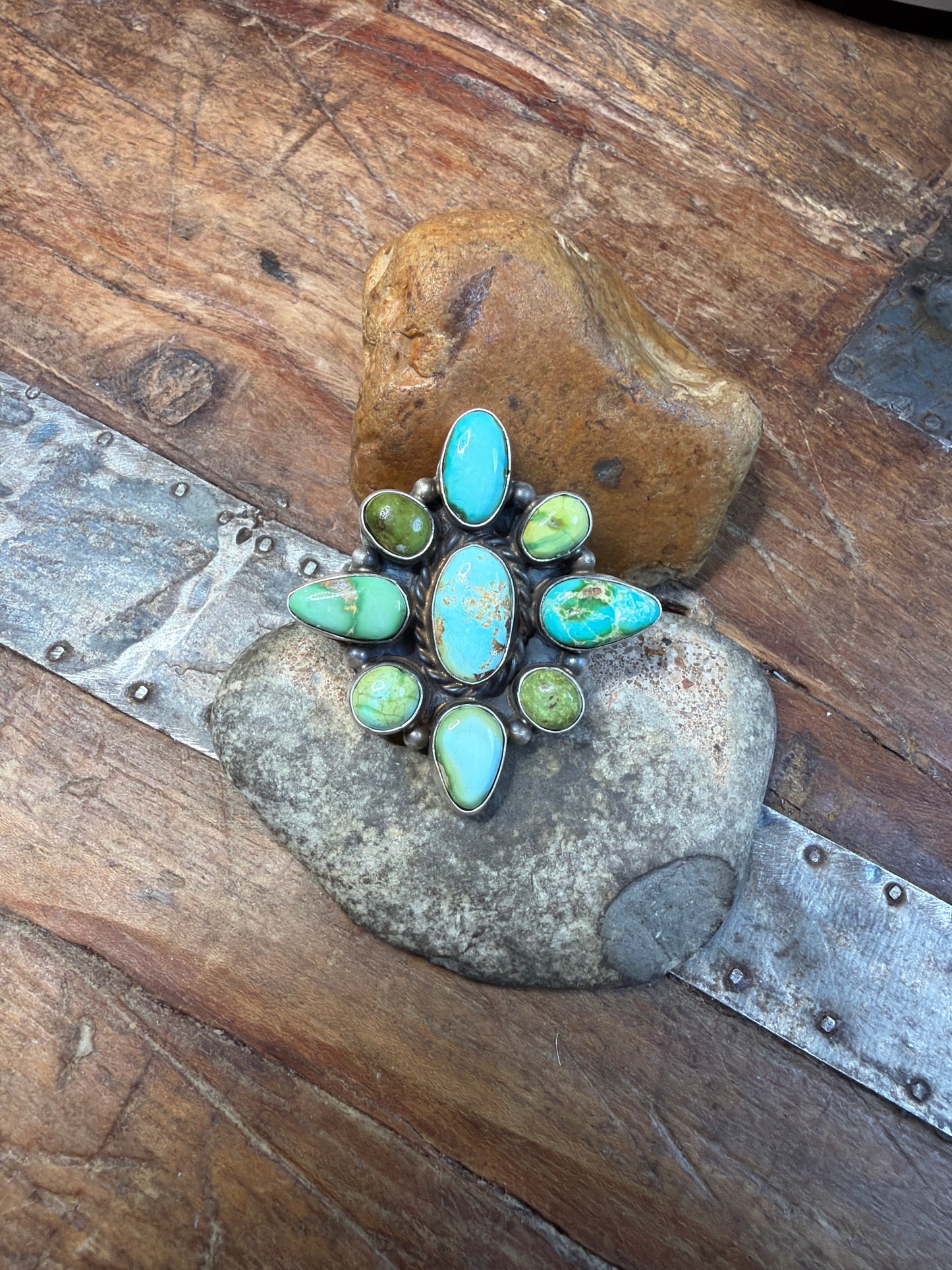 Gissella Sonoran cluster adjustable ring size to a 7stamped by the artist