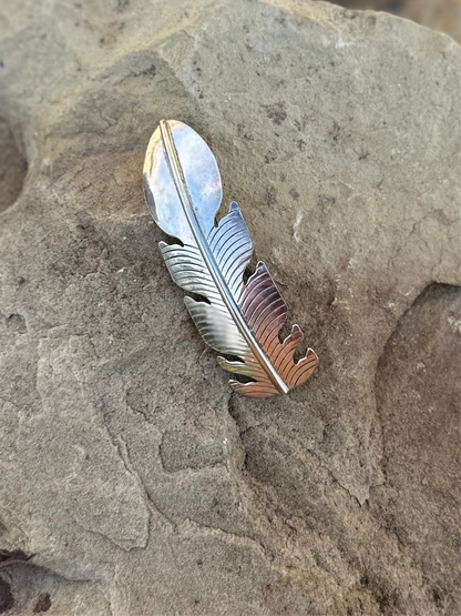 Sterling feather hair clip