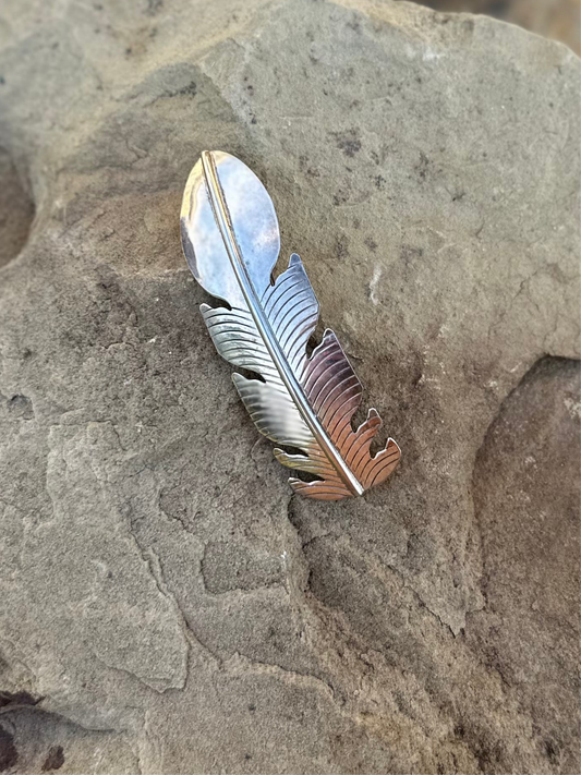 Sterling feather hair clip