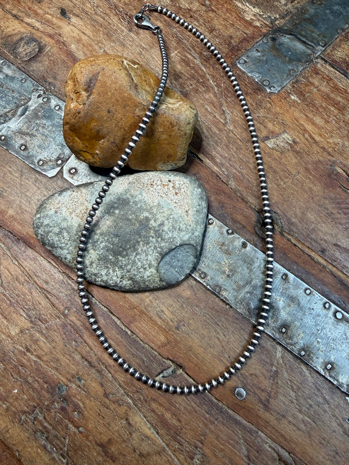 Stephanie - 3mm Machine Made Beaded Necklace - 18" Long