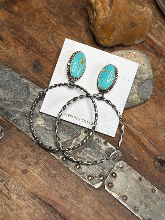 Grissella turquoise hoop earring