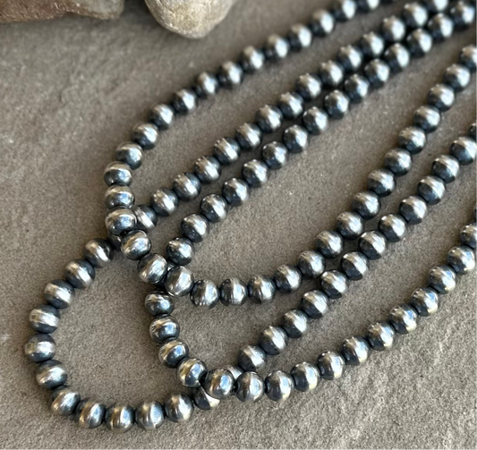 8mm 16inch sterling bead necklace
