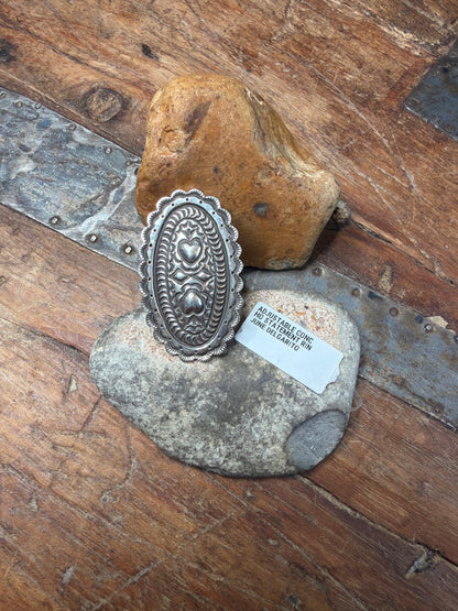 rhonda 2 item listing sterling adjustable ring and heatr earrings