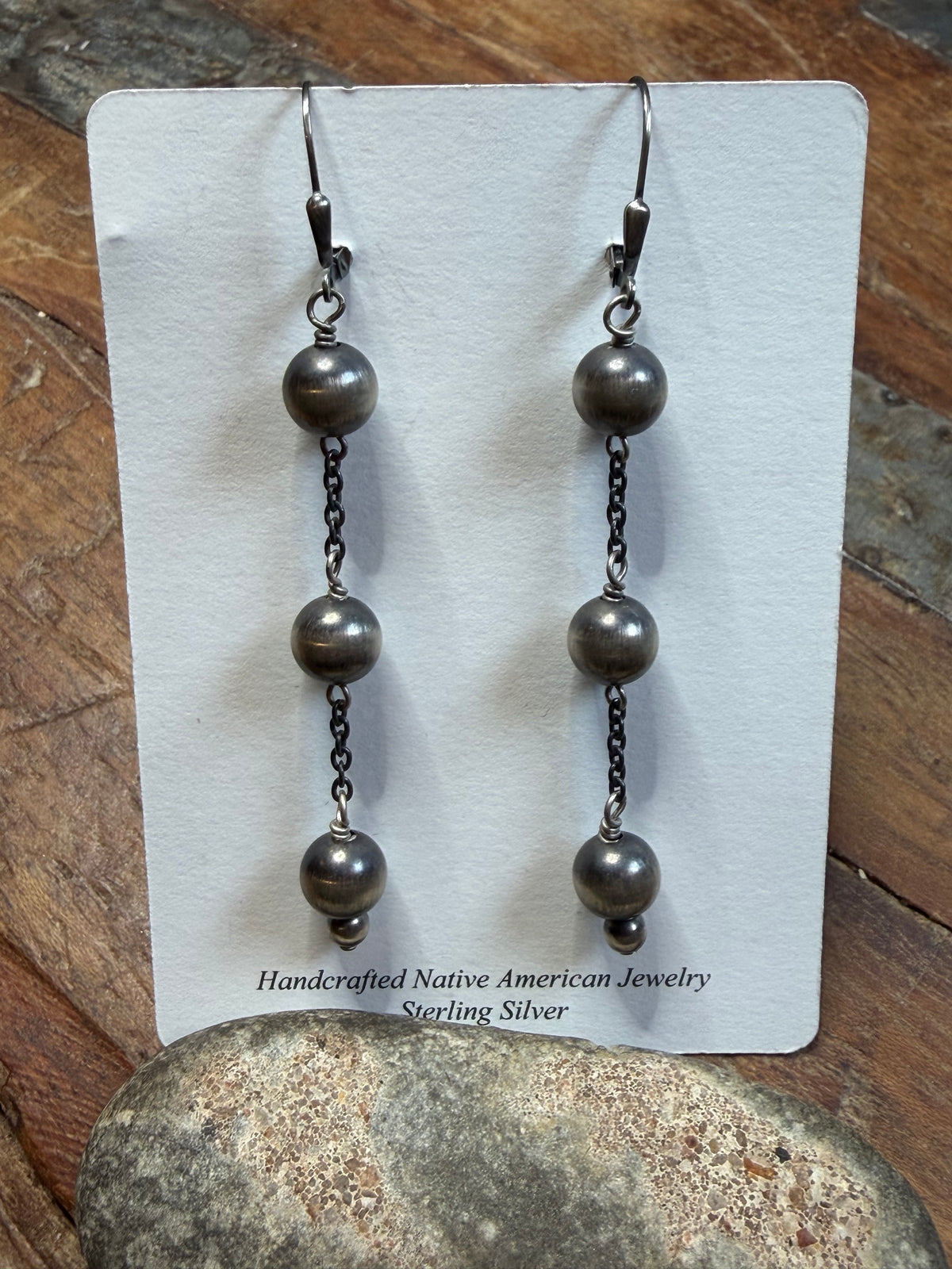 KVZ - Sterling 3 Tier 7.94mm Bead Earrings - Machine Made