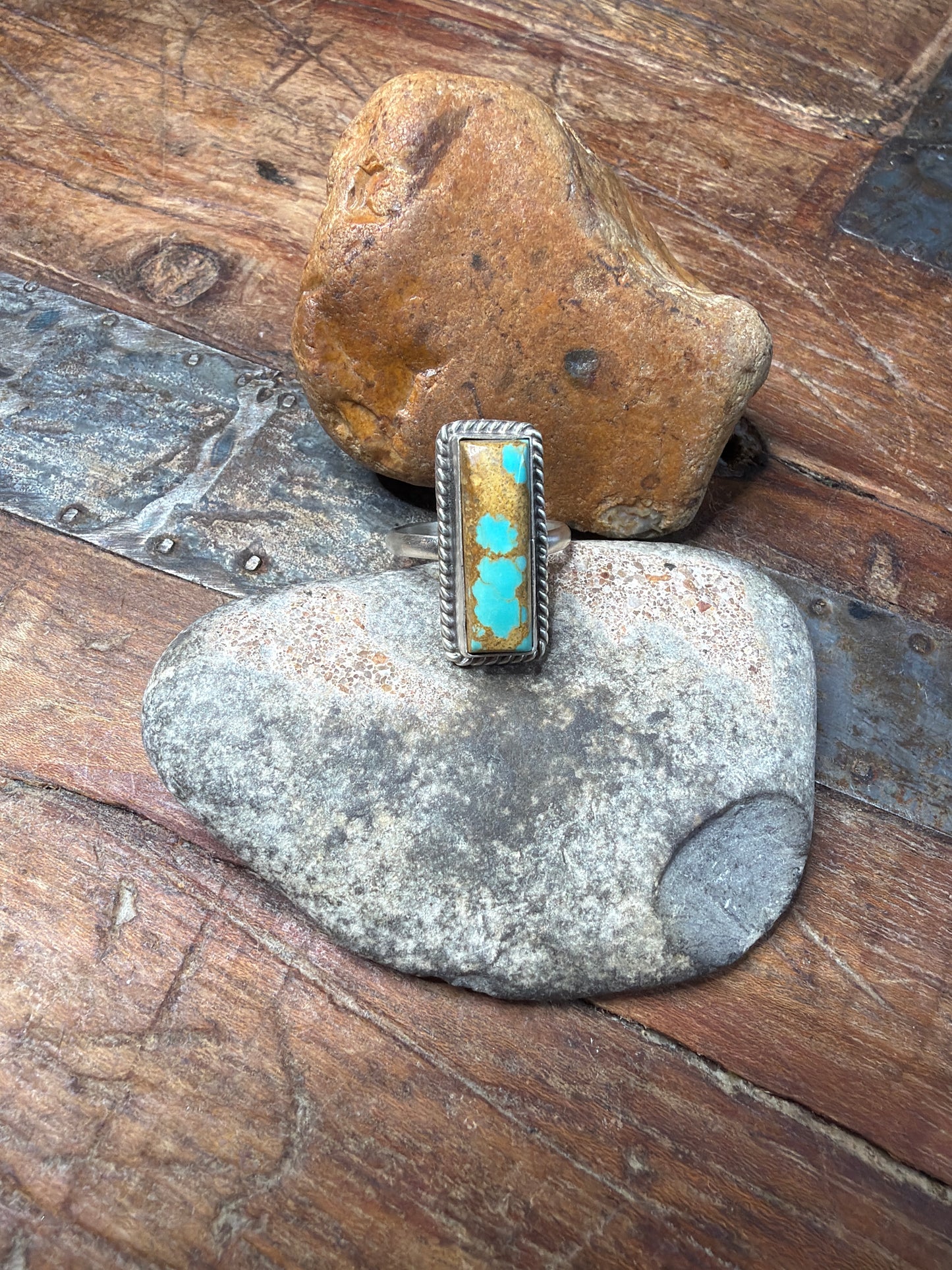 Deni-turquoise adjustable ring