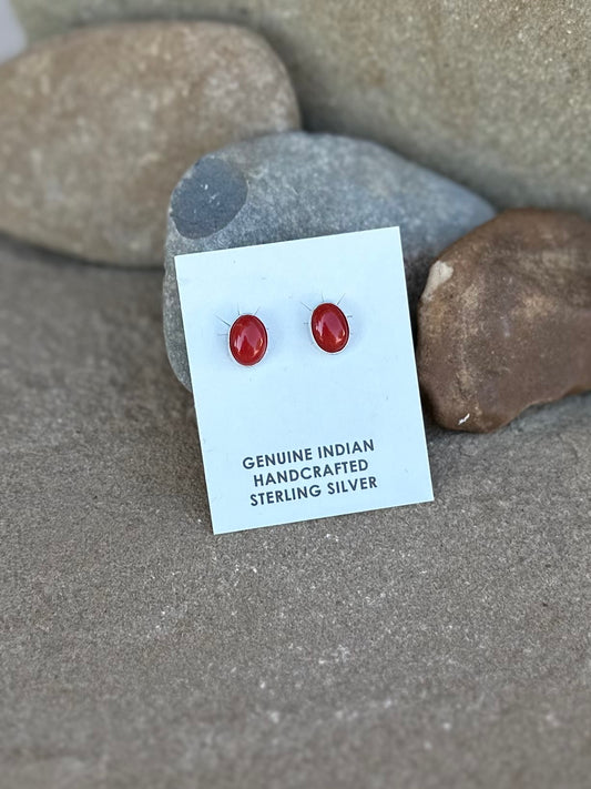 red coral stud gina