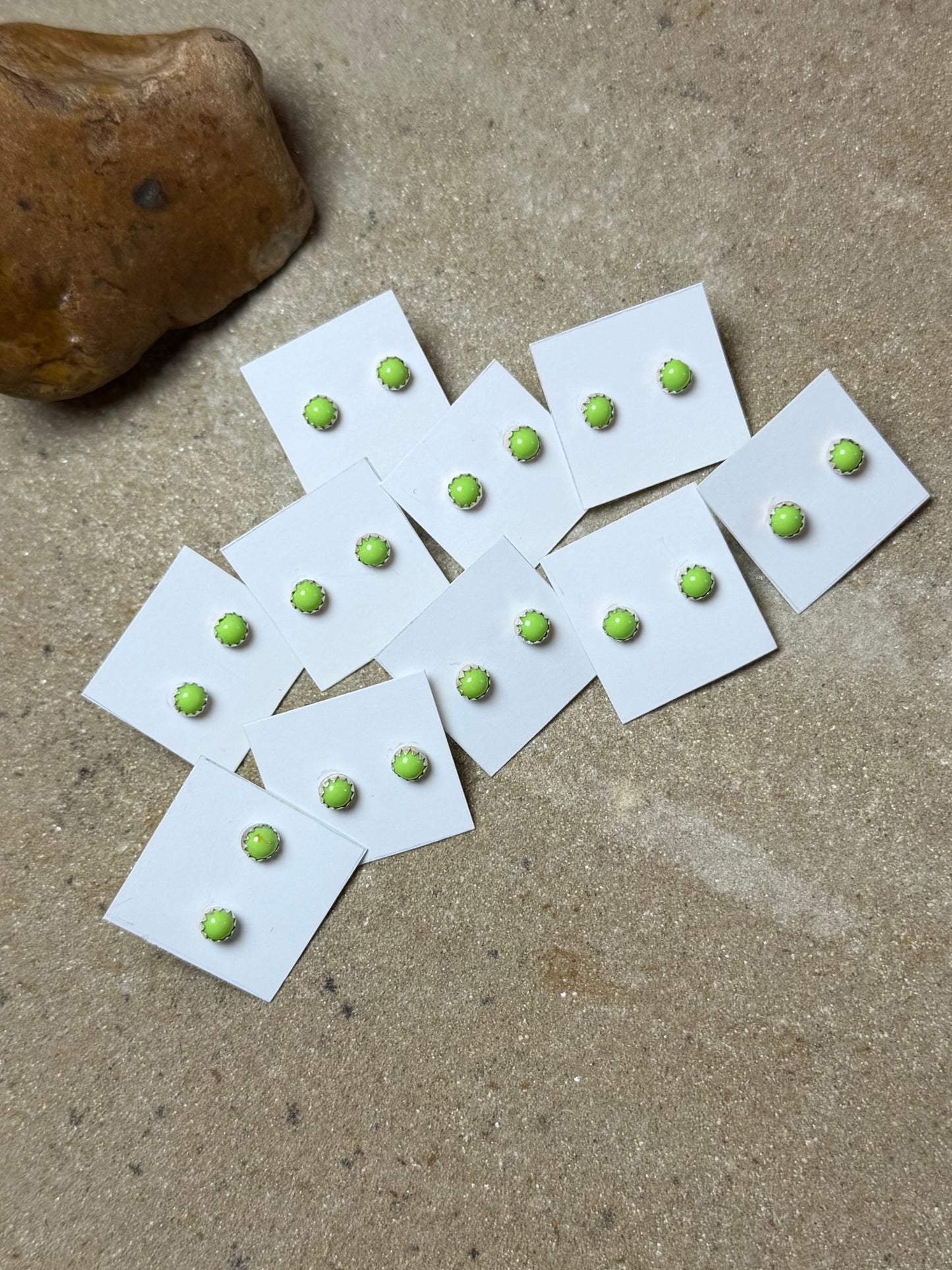 Linda, Stacy, Ali, Cecy, - Yazzie Gaspeite stud earring