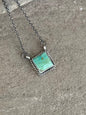Green square necklace