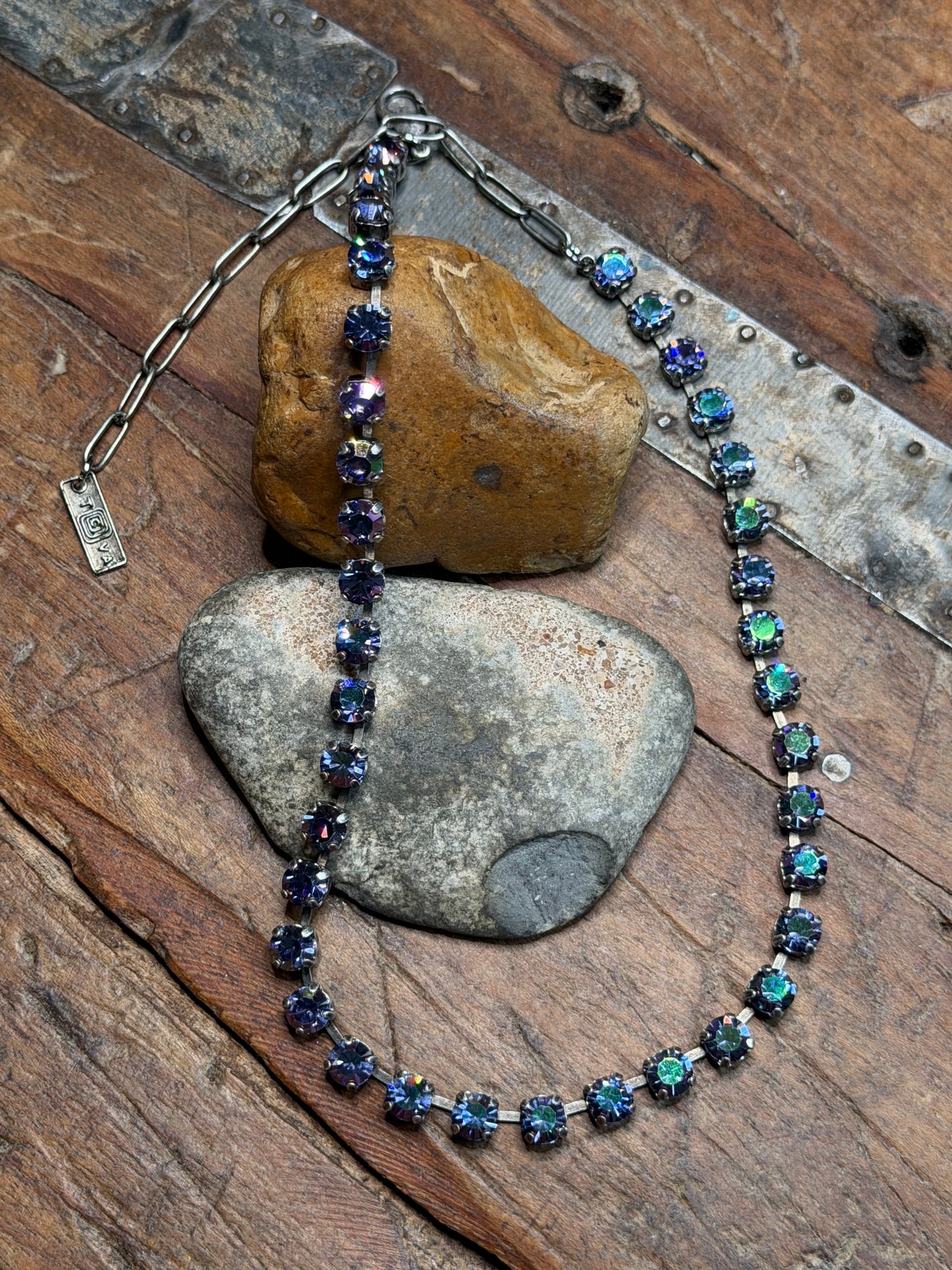 Catrina - Purple/ Green Tova Sparkle Necklace