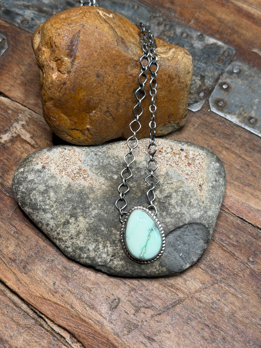 VA Tech - Turquoise Mini Bar Necklace - 18" Long