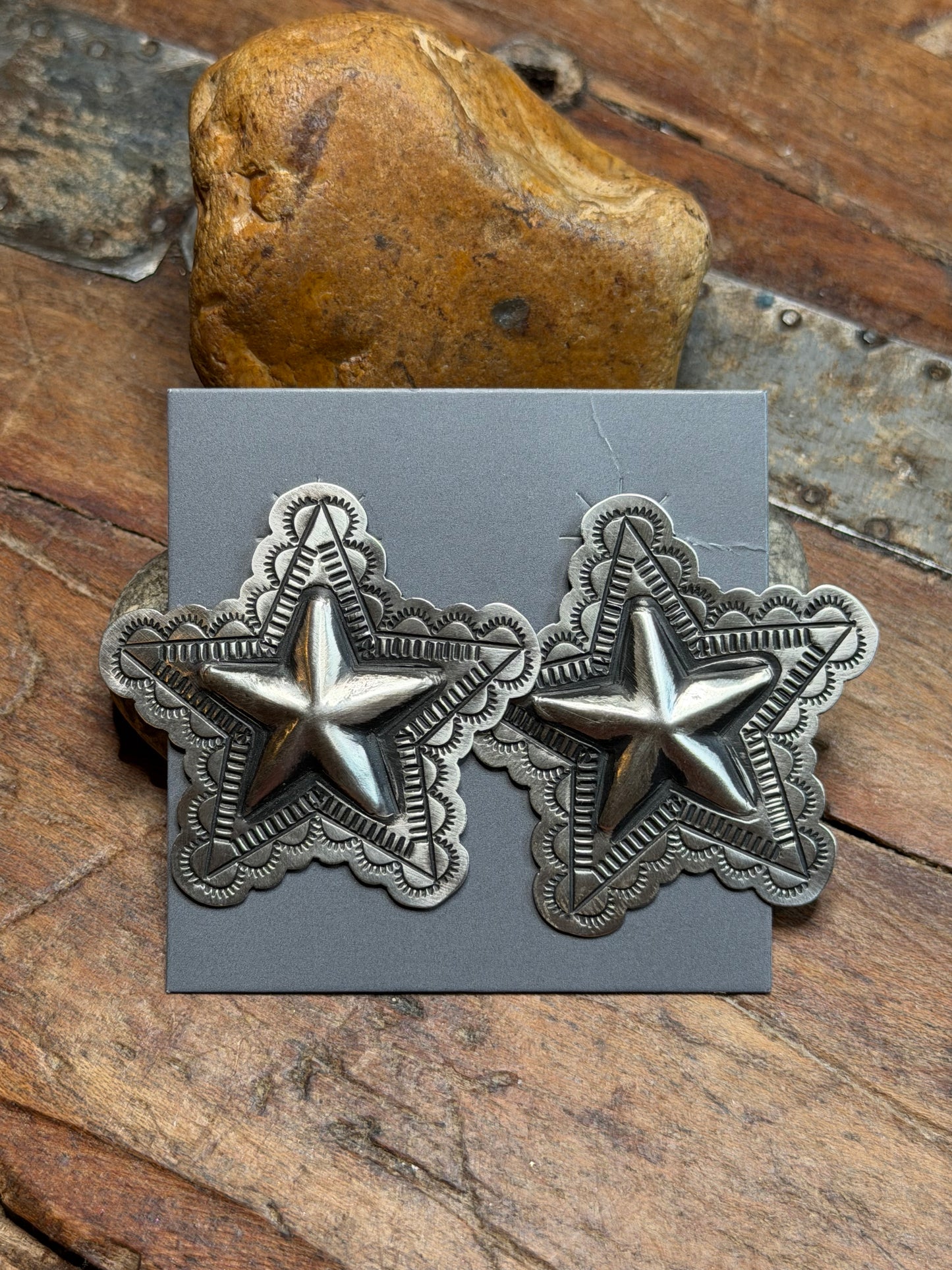 Joy - L Tahe Sterling Star Earrings - Not Stamped