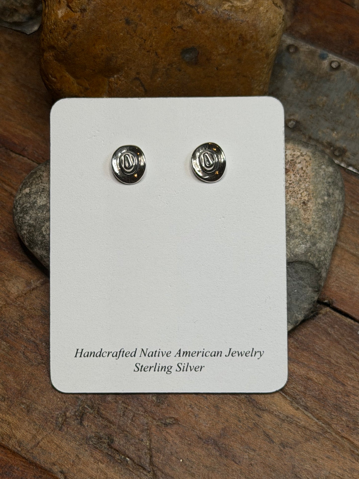 RDHLife - Silver Mini Cowboy Hat Stud Earrings