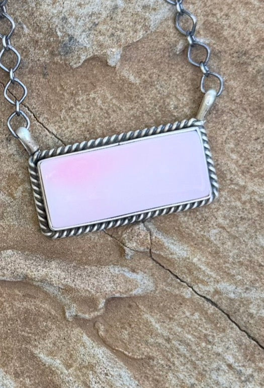Michelle pink bar necklace (19 3/4 long)