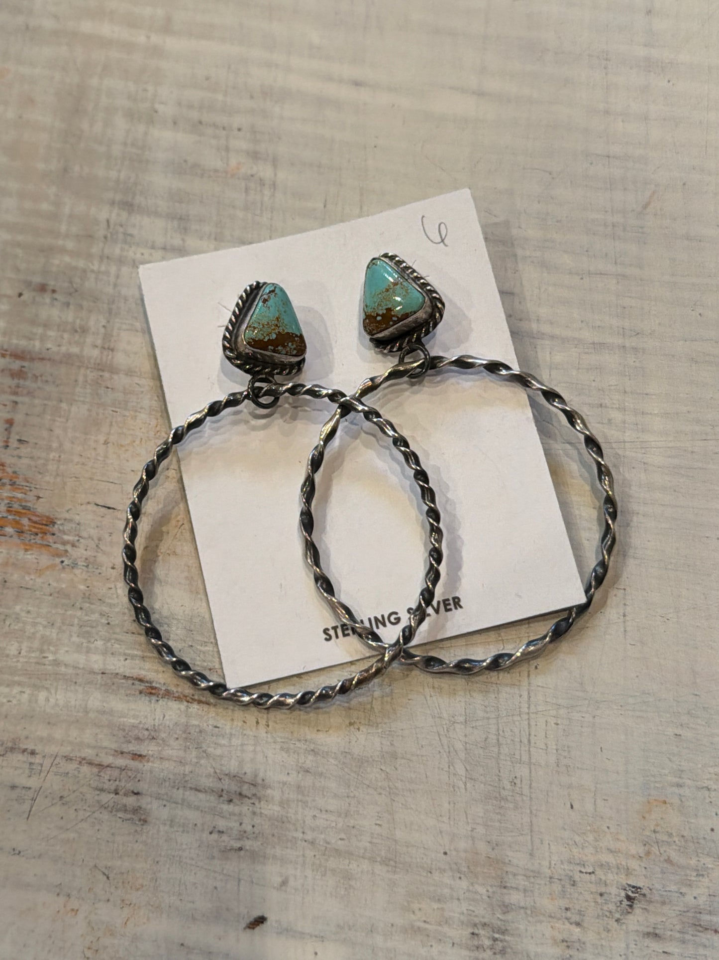Kayla turquoise earrings stamped