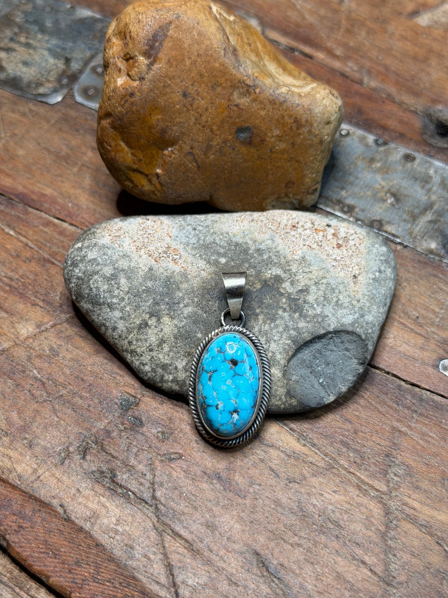 Whiskey and Turquoise - Turquoise Pendant