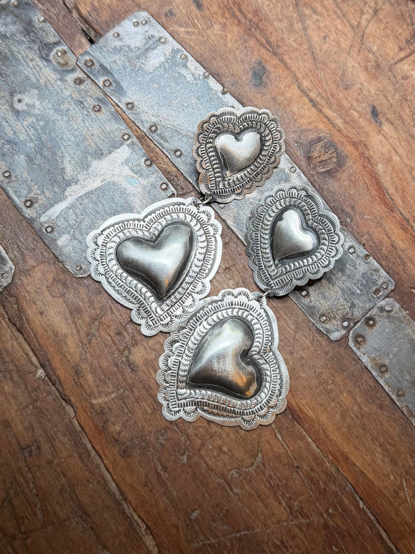 Double heart earring