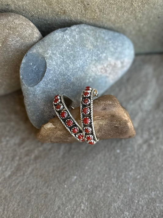 Red coral hoop, Felicia Charlie