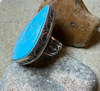 Maris moore-chunky turquoise ring slightly adjustable