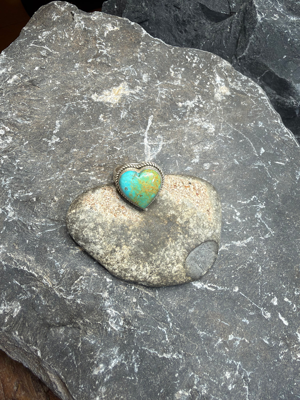 Sarah - Turquoise Heart Adjustable Ring