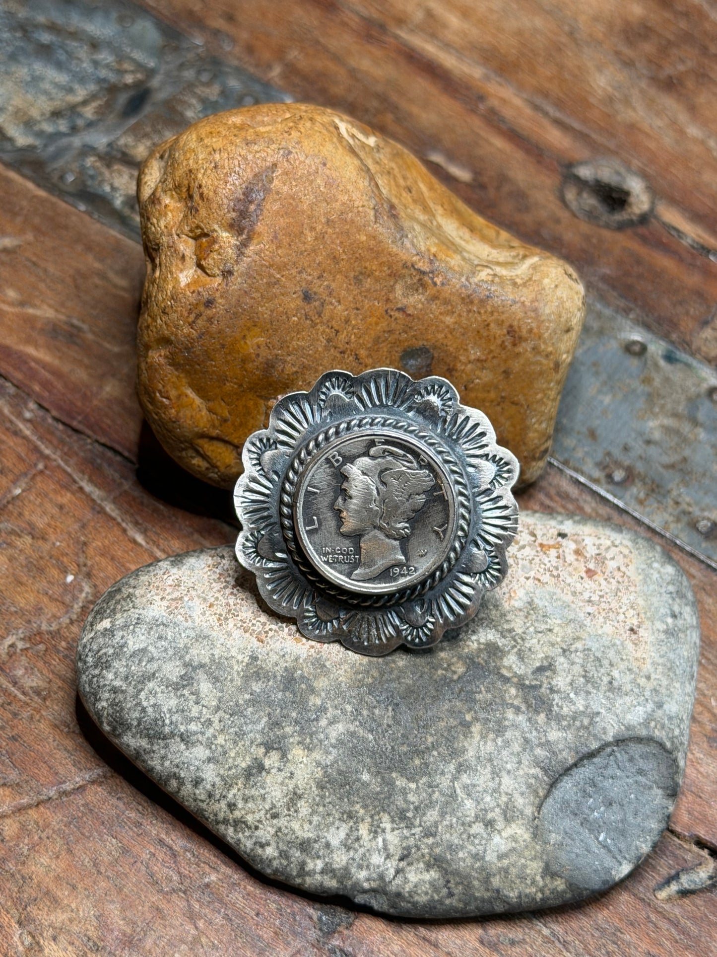 Lynnie - Sterling Liberty Coin Ring Size 7