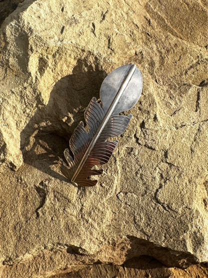 Sterling feather hair clip