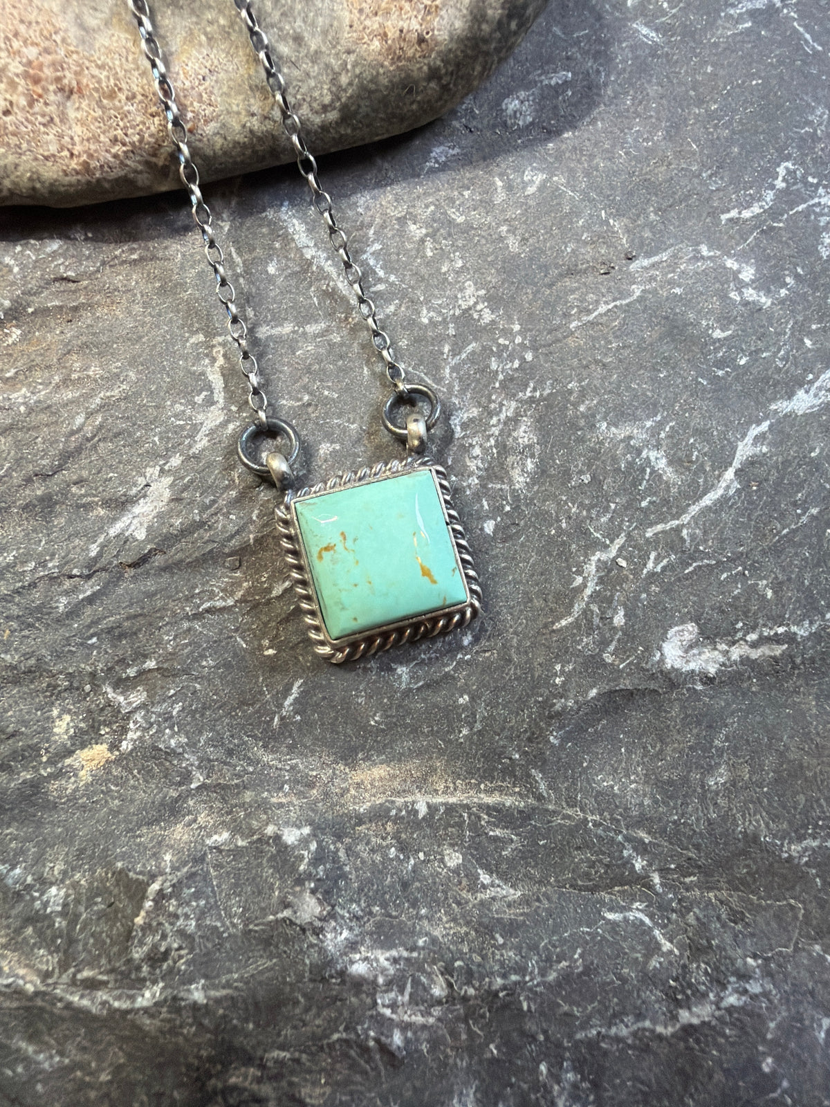 Wc square necklace 17inch necklace