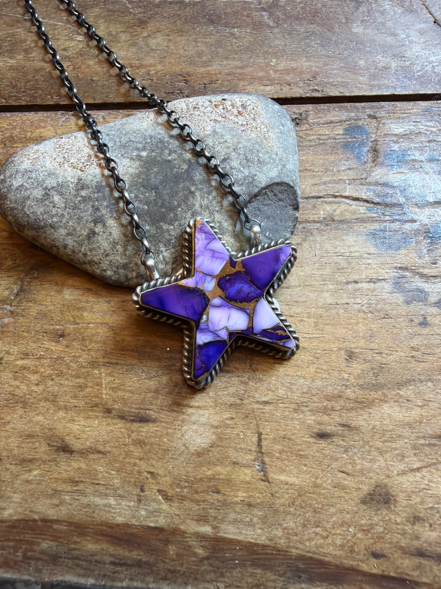 Sophia lavender Dahlia star necklace