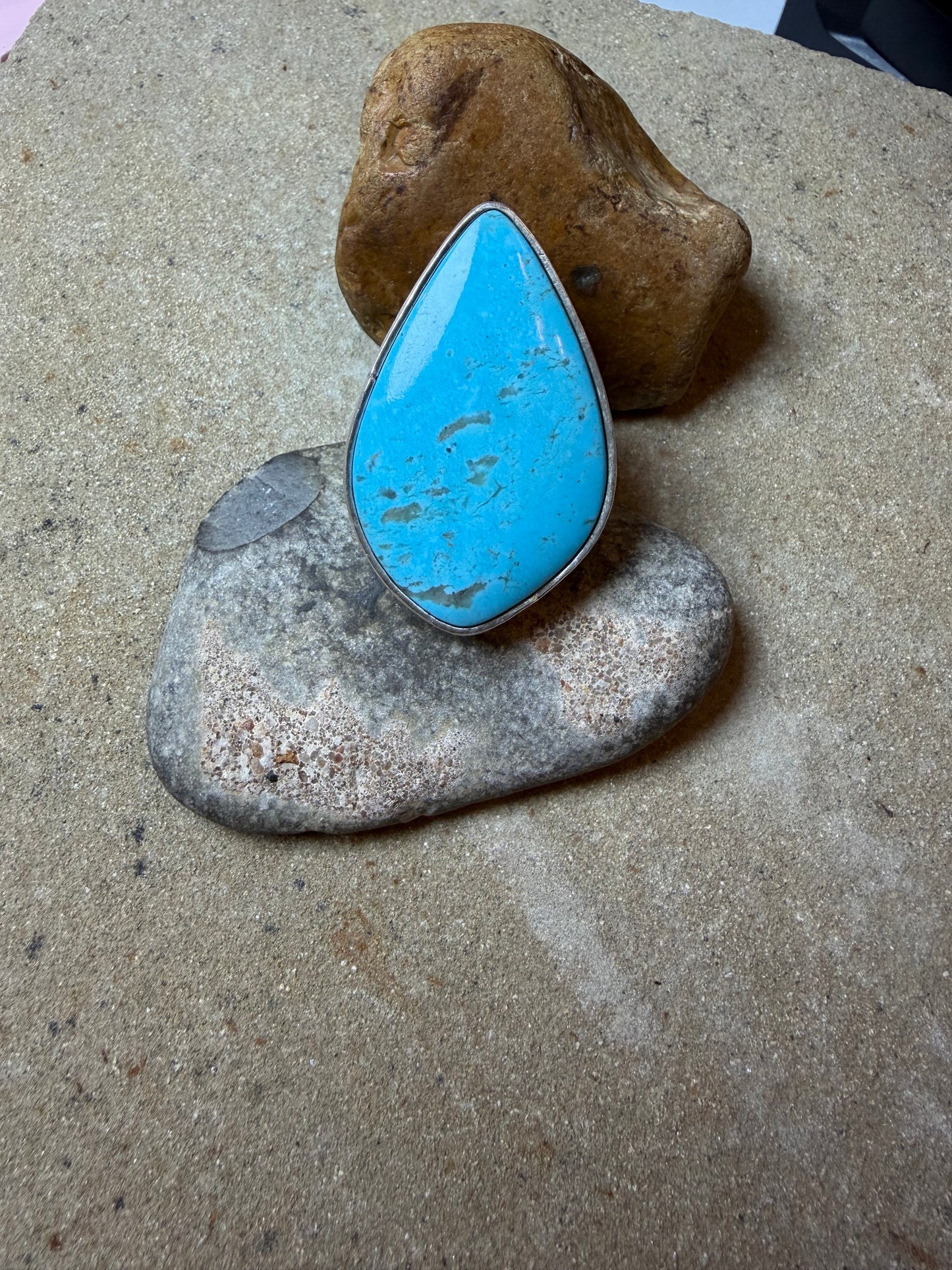 Maris moore-chunky turquoise ring slightly adjustable