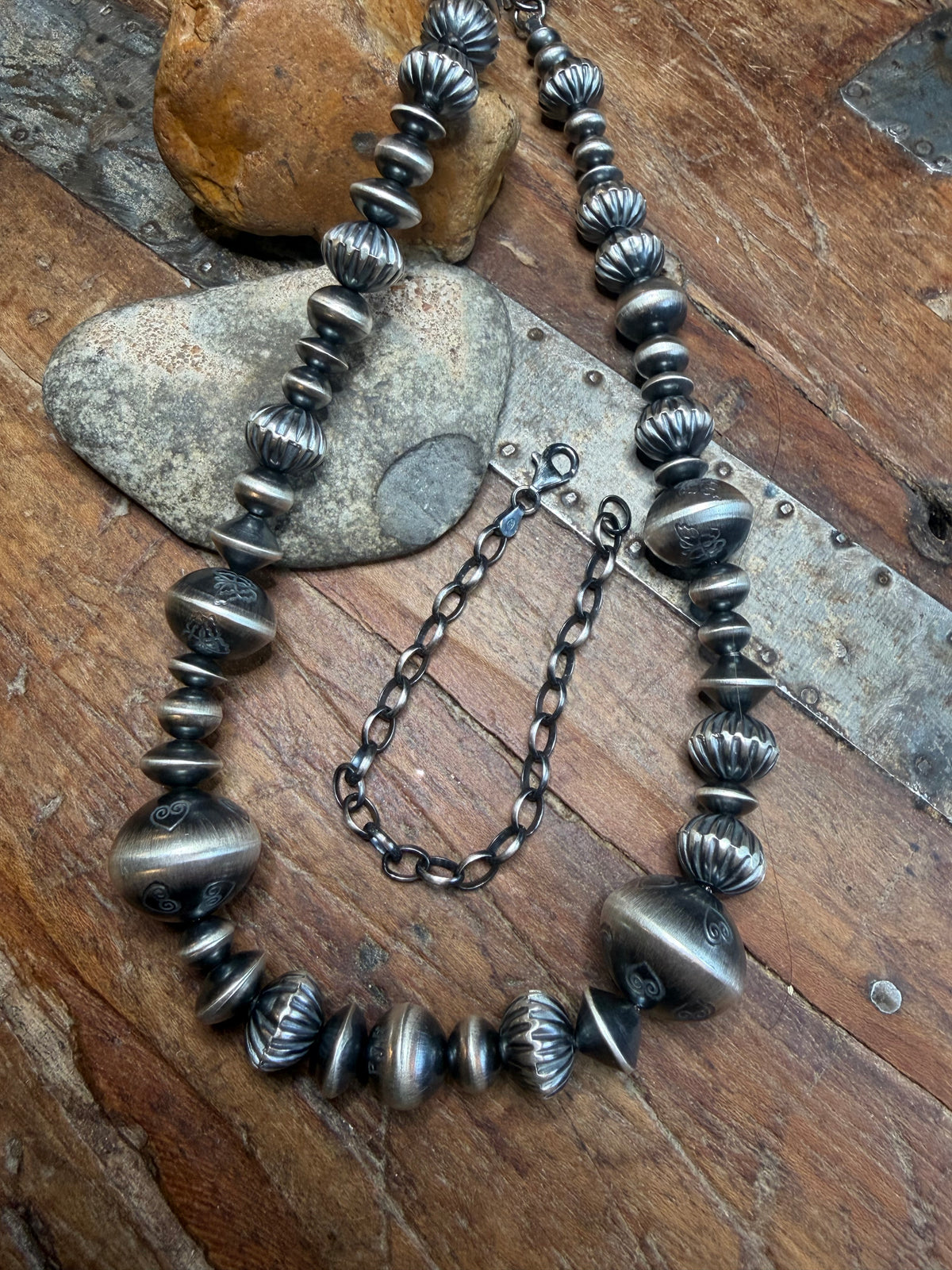 Her Her - 6.84mm to 19.72mm Handmade Beaded Necklace - 17-7/8" Long and 6" Extender