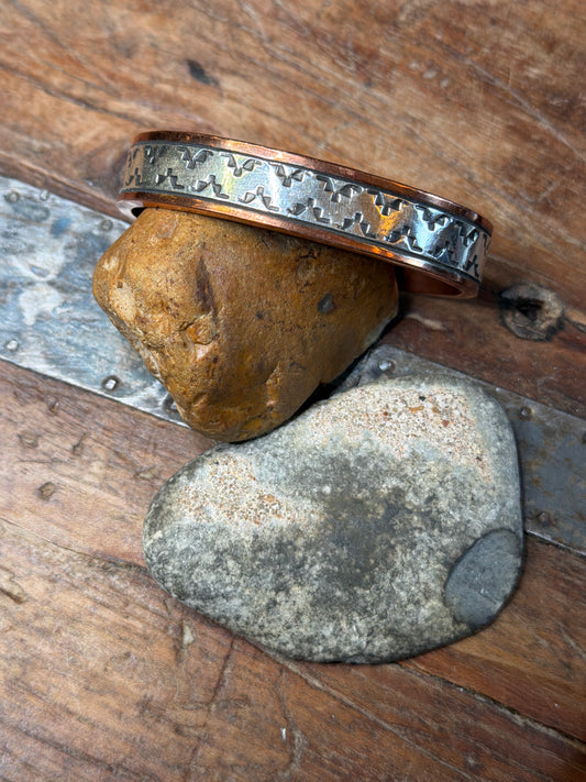 Lisa copper and silver cuff 6 5/8