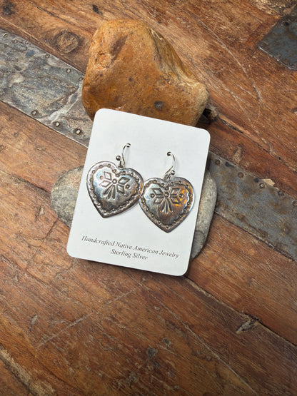 rhonda 2 item listing sterling adjustable ring and heatr earrings