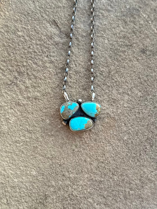 3 Stone cluster necklace