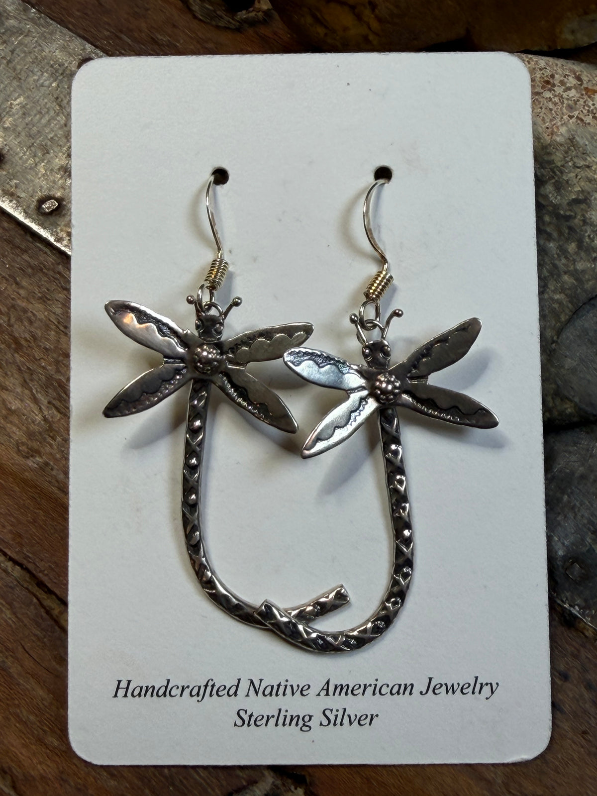 Stephanie B - Stirling Dragonfly Earrings and Sterling Round Stud Earrings