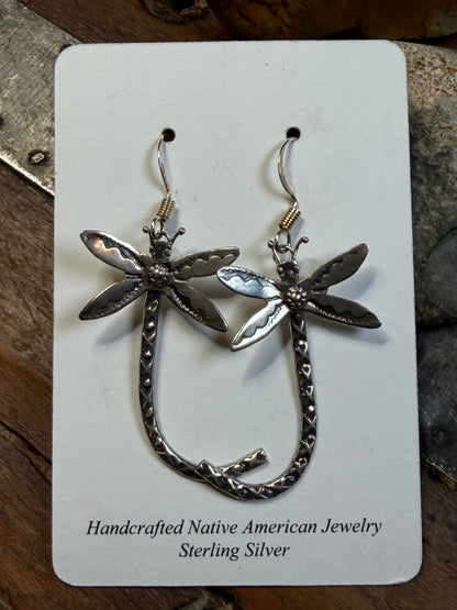 Stephanie B - Stirling Dragonfly Earrings and Sterling Round Stud Earrings