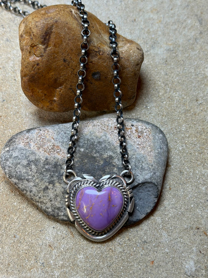 DStegall-Phosphorite heart necklace
