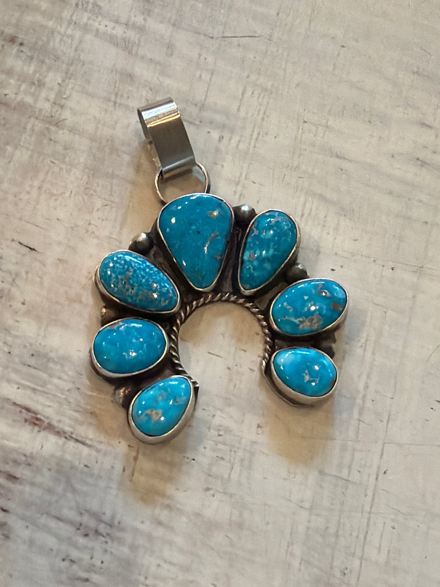 Yuritzy-turquoise naja pendant