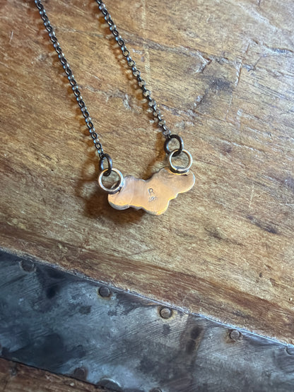 Clementina three stone orange spiny necklace 17 in 1/8 stamped by the artist
