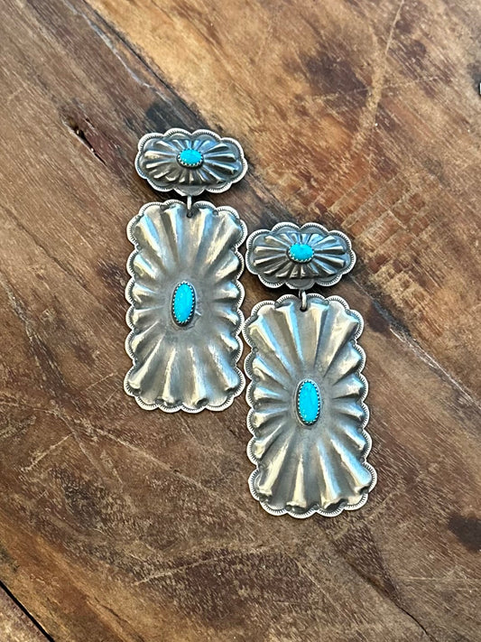 Turquoise Concho earrings