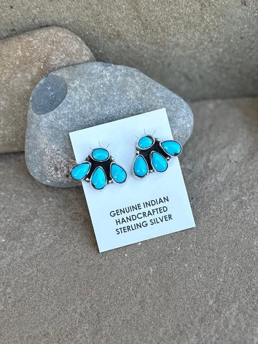 Turquoise cluster earring, Marcella James (B)