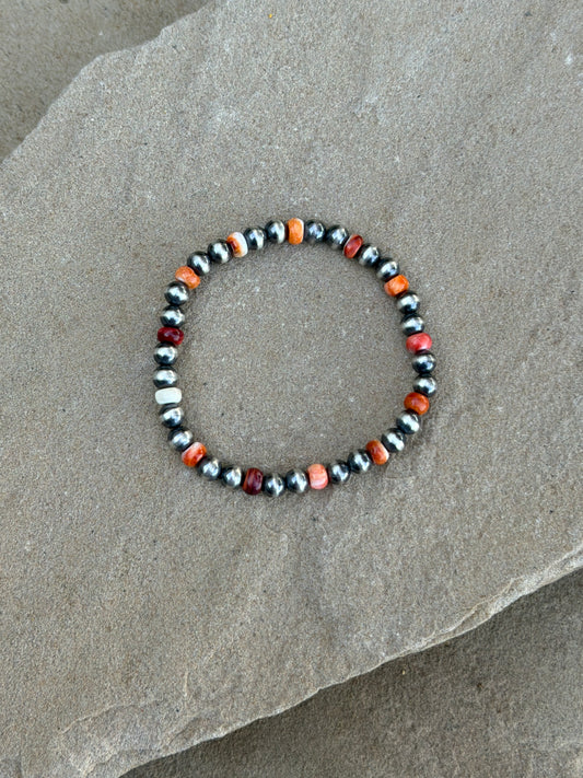 orange spiny stretch bracelet 6 3/4