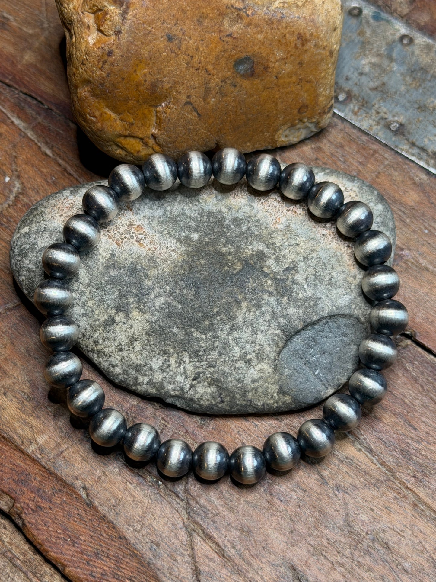 Lynnie - 7mm Machine Made Beaded Stretchy Bracelet