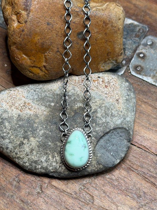 Sarah B - Turquoise Mini Bar Style Necklace - 18.25" Long
