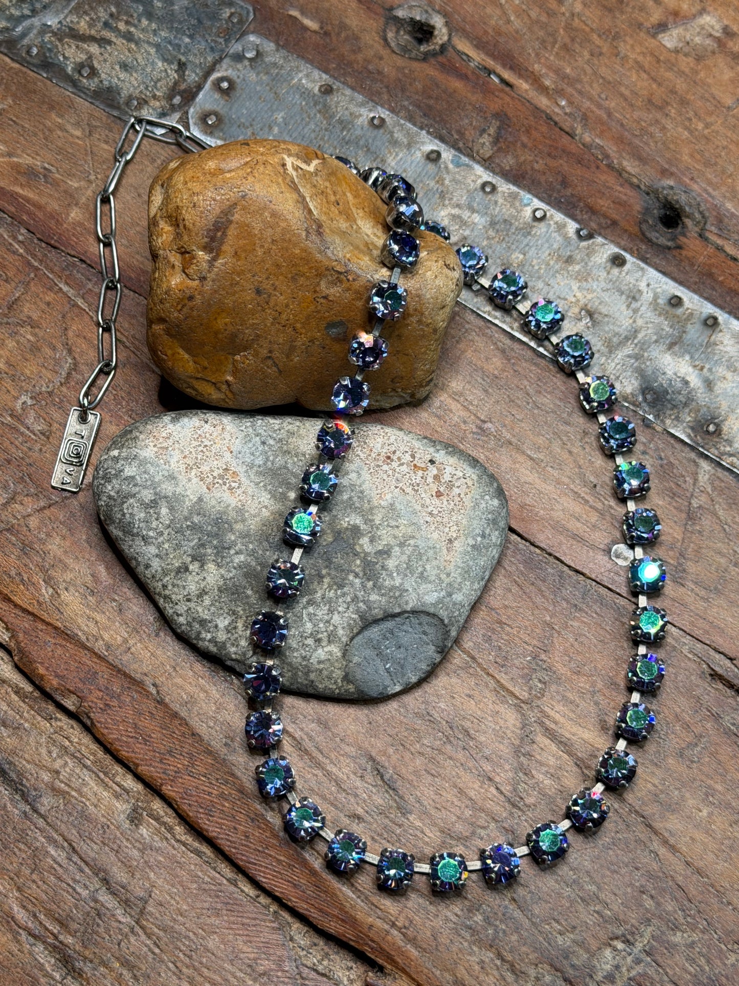 Christine - Purple/ Green Tova Sparkle Necklace