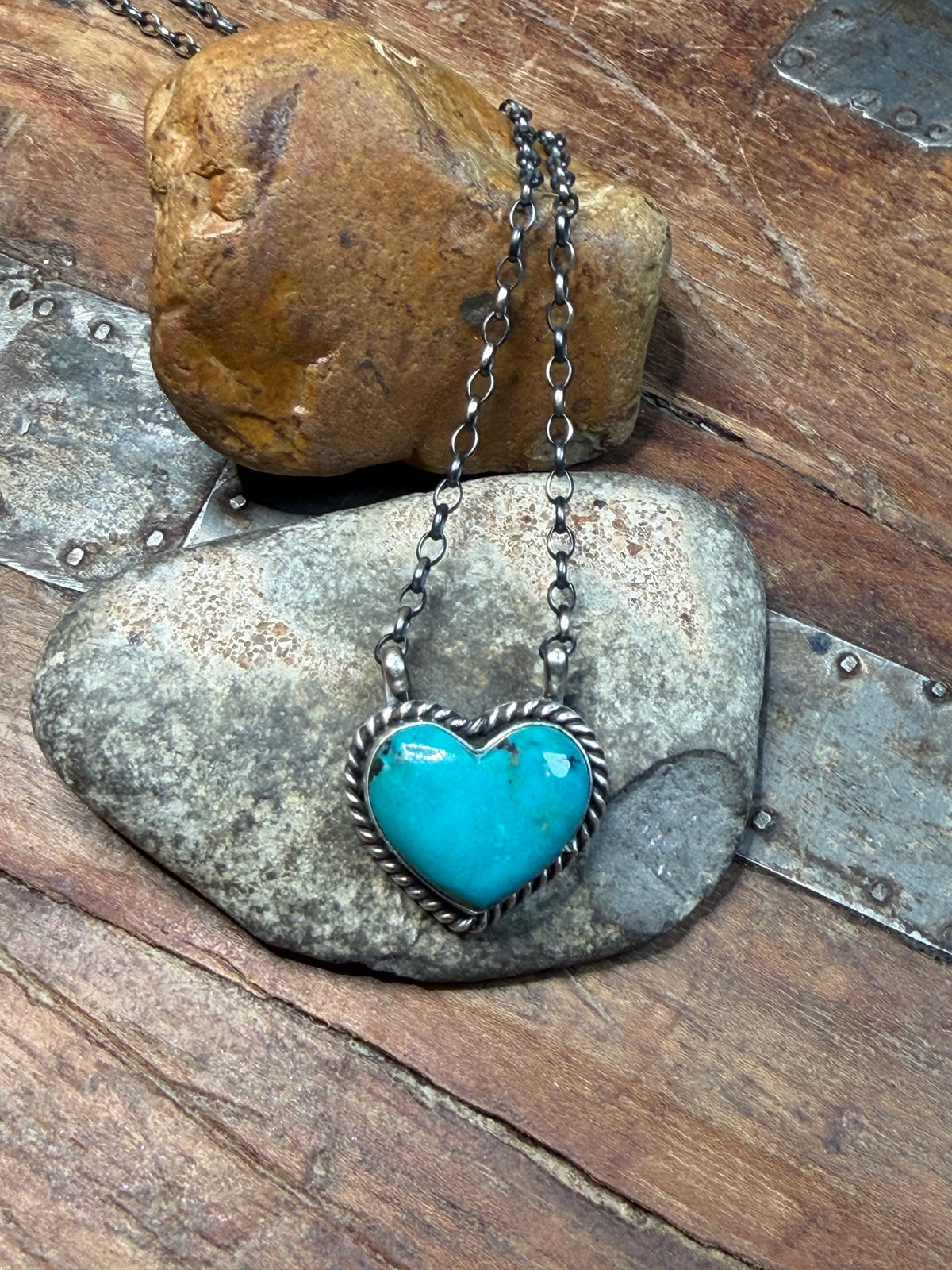 Dallana - Turquoise Heart Necklace - 16.5" Long